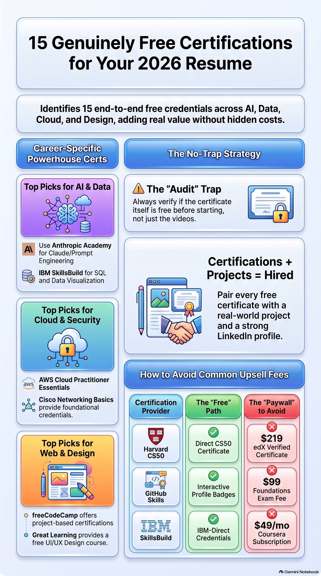 15 Genuinely Free Certifications for Your 2026 Resume